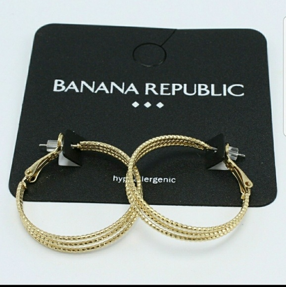 Banana Republic Jewelry - BANANA REPUBLIC MULTI HOOP EARRINGS